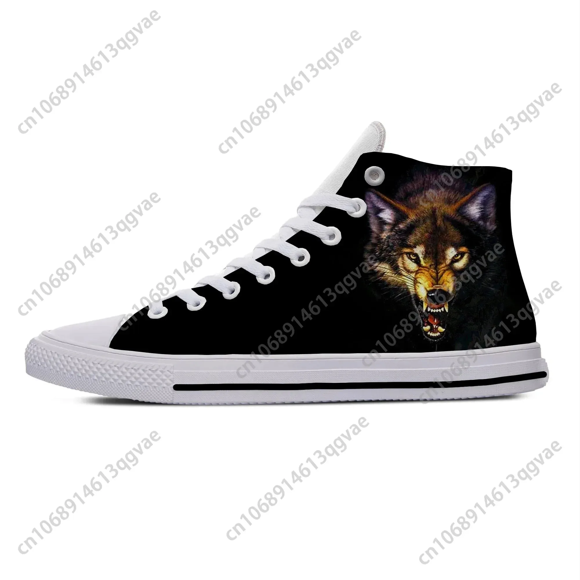 3D Wolf High Top Unisex Casual Canvas Sneakers