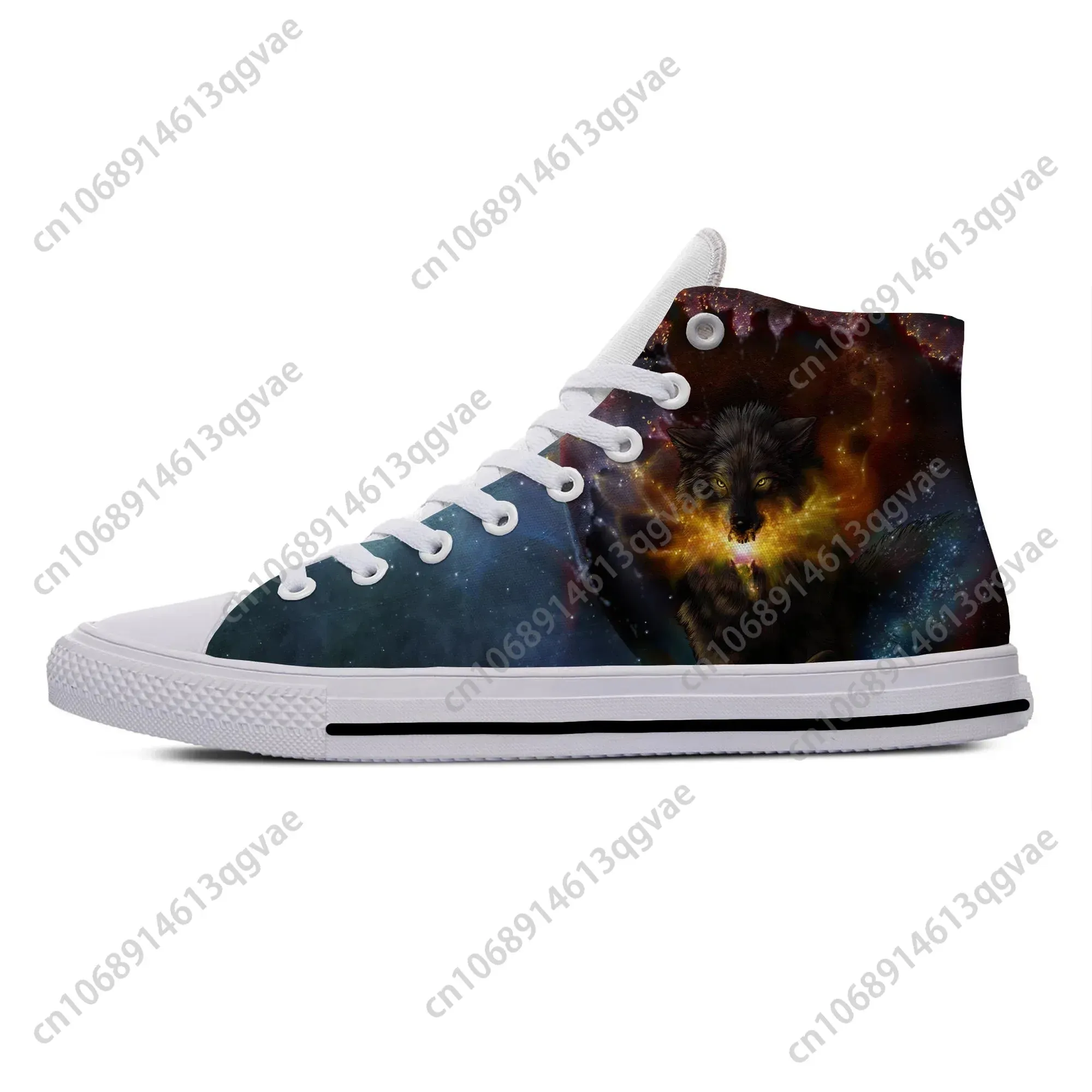 3D Wolf High Top Unisex Casual Canvas Sneakers