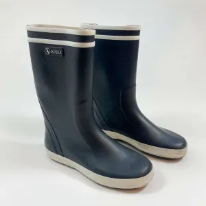 Aigle black wellington rain boots 34