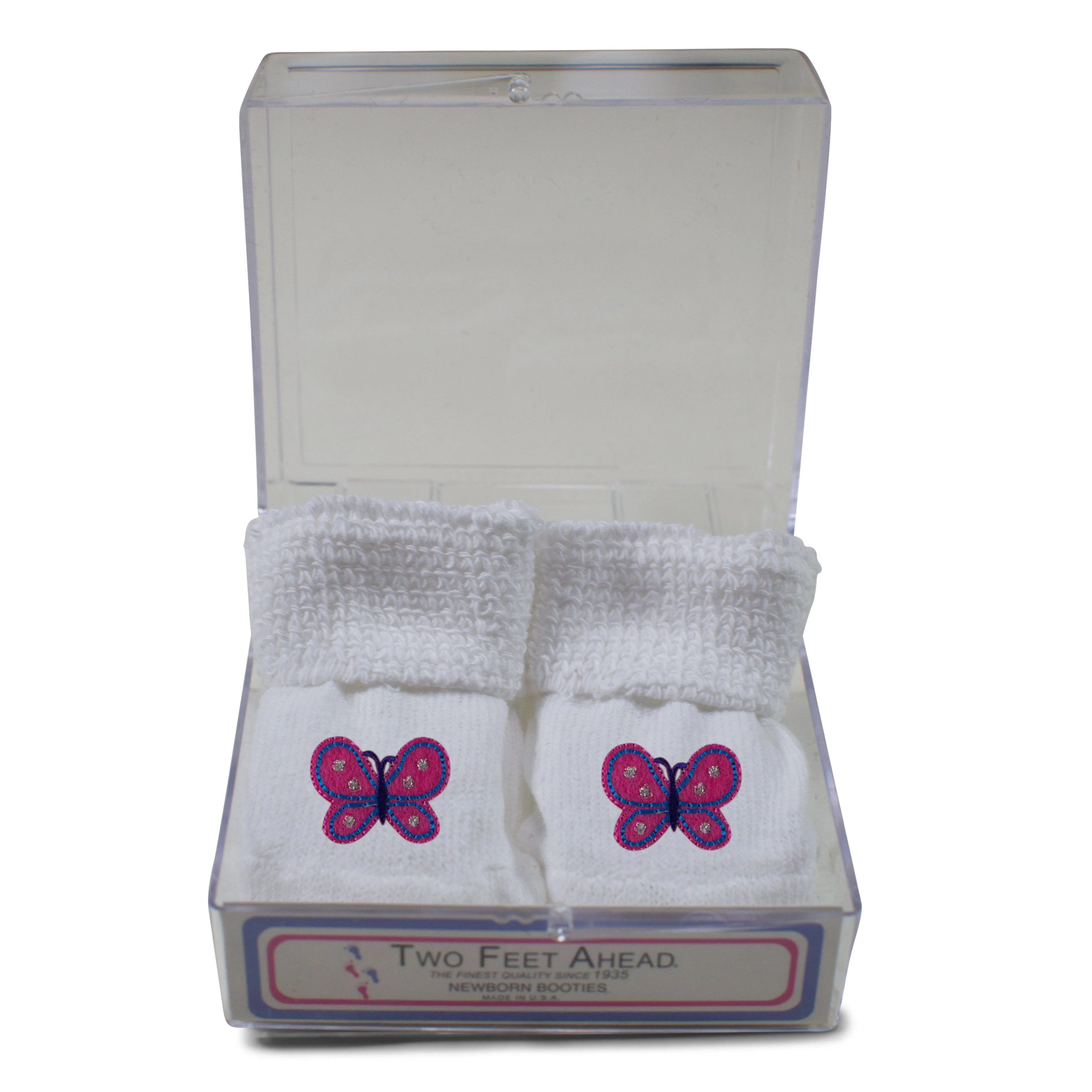 Baby Appliqued Gift Box Booties (555)