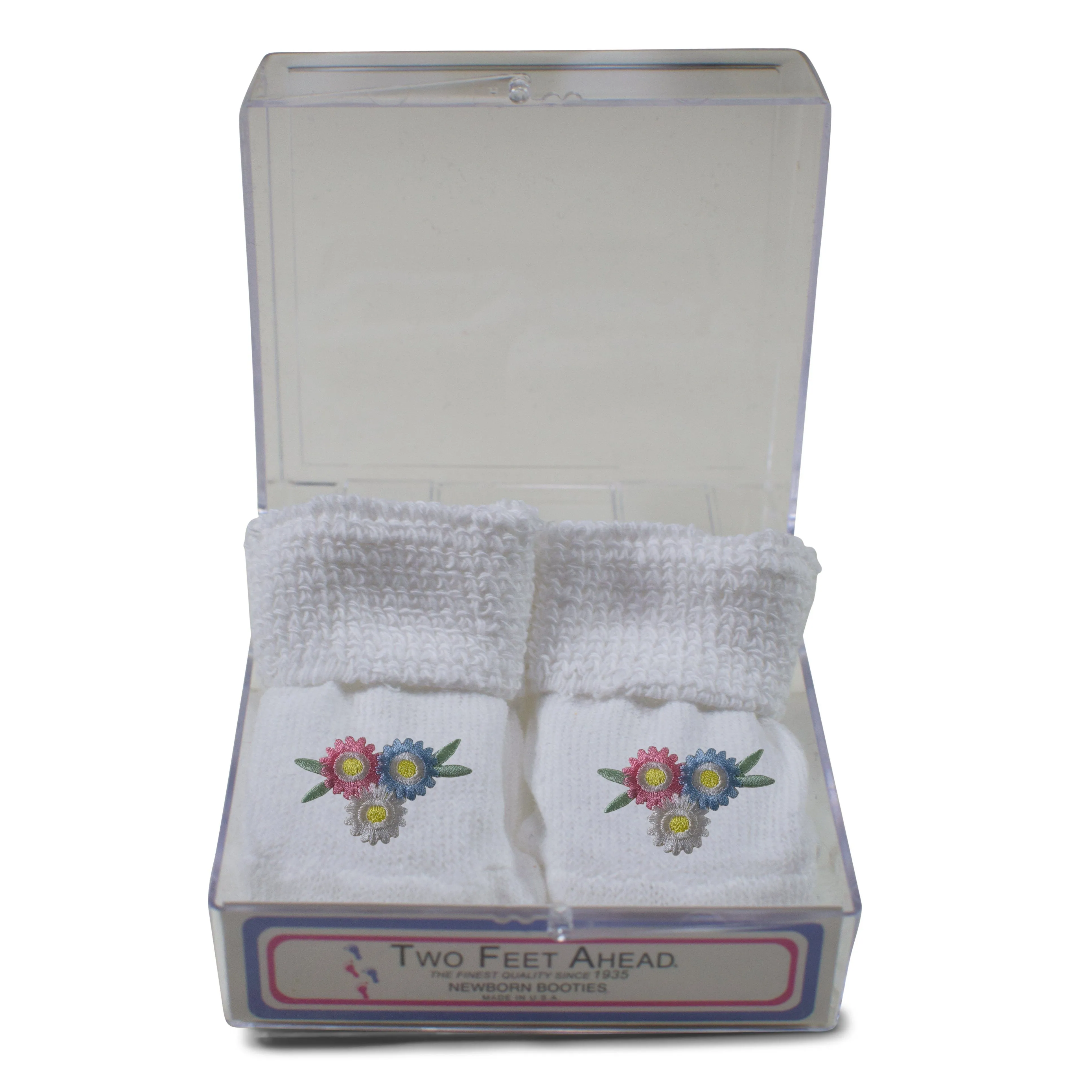 Baby Appliqued Gift Box Booties (555)