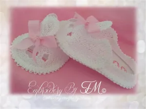 Baby booties lace embroidery No.27/ 4x4 hoop