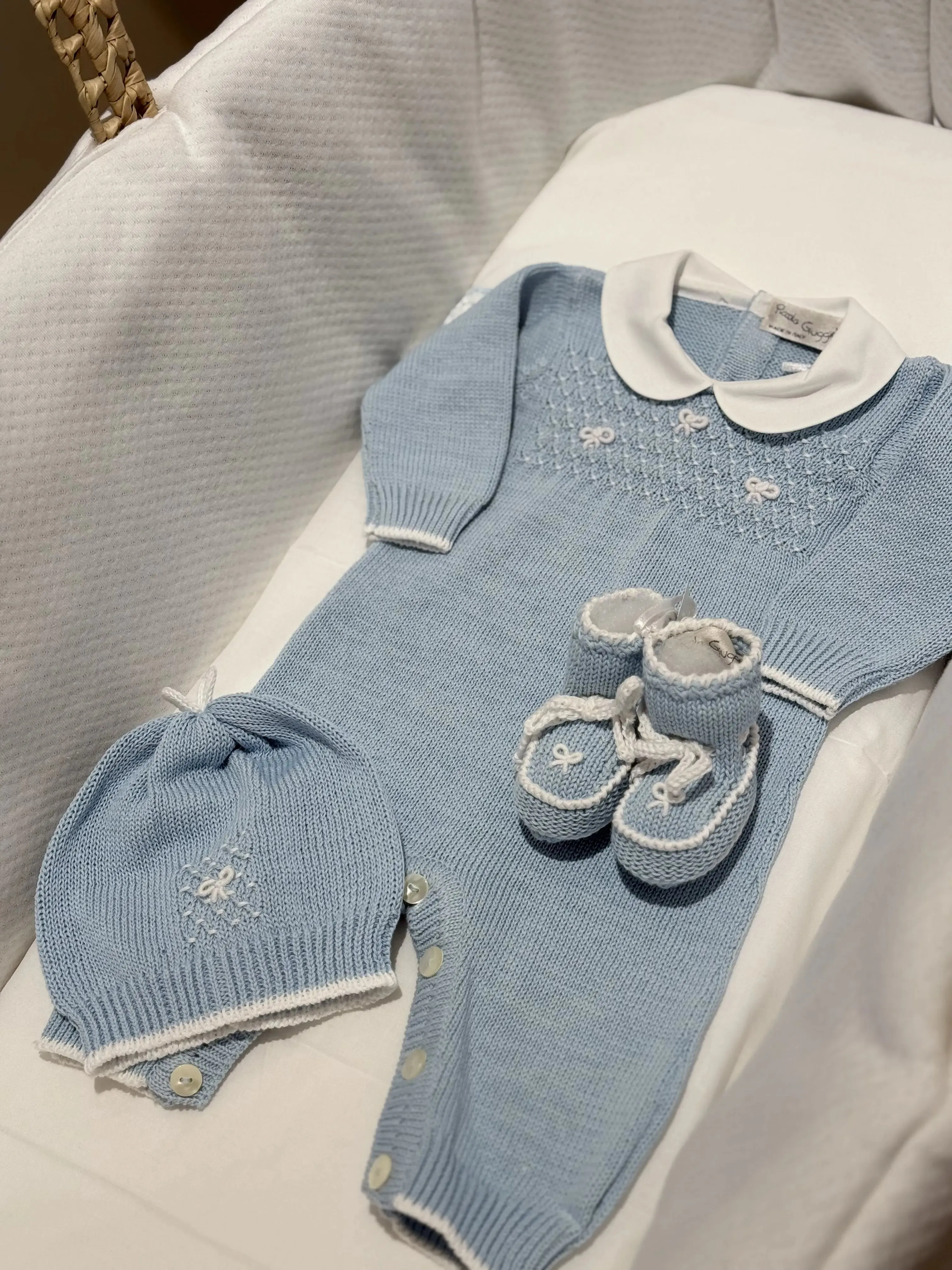 Baby boys knitted layette gift 'Mio Caro'