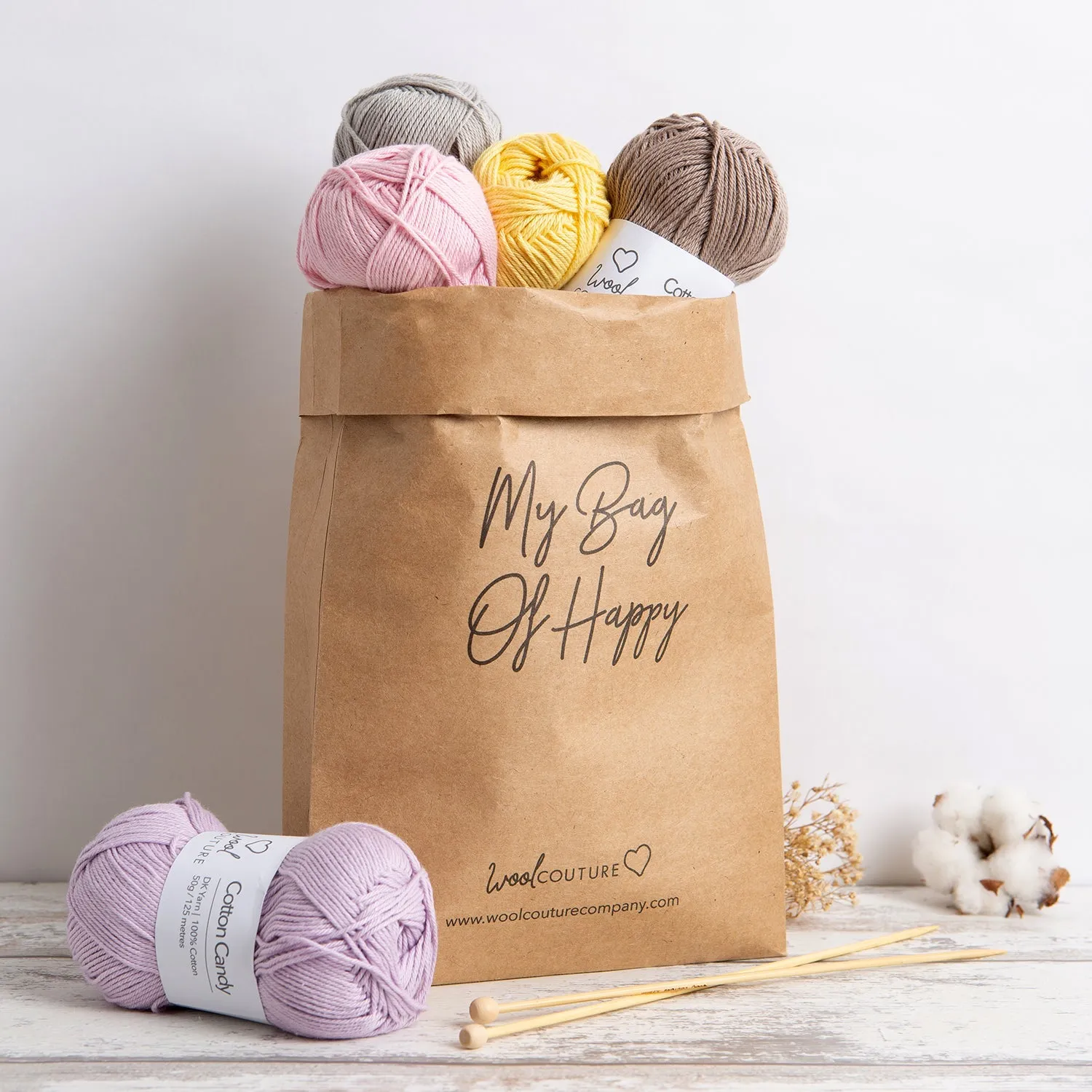 Baby Cotton Booties Knitting Kit
