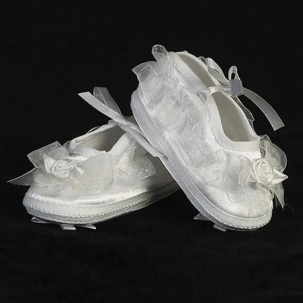 Baby Girls Organza Trim Christening Bootie  GT-205