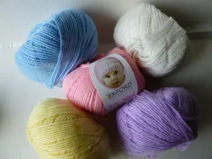 Baby Wool by Oxford, Machine Washable, 50/50 Wool Acrylic, Light Worsted