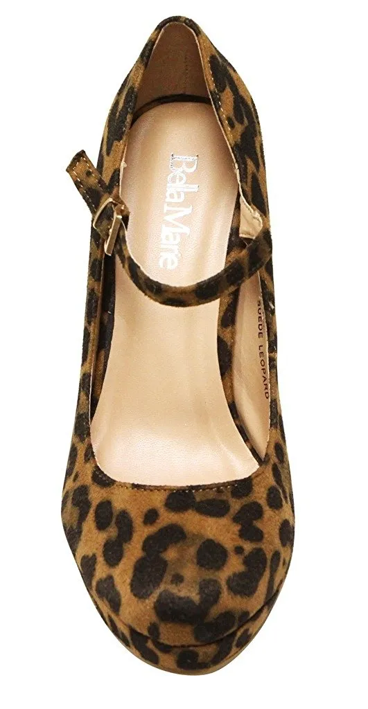 Bella Marie Tamika-13 Women's almond toe platform high heel mary jane squeaky suede pumps shoes