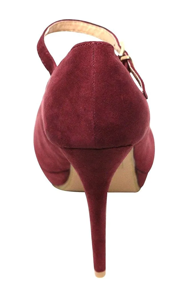 Bella Marie Tamika-13 Women's almond toe platform high heel mary jane squeaky suede pumps shoes