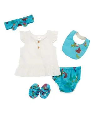 Blue Butterfly Print 5 pc. Set