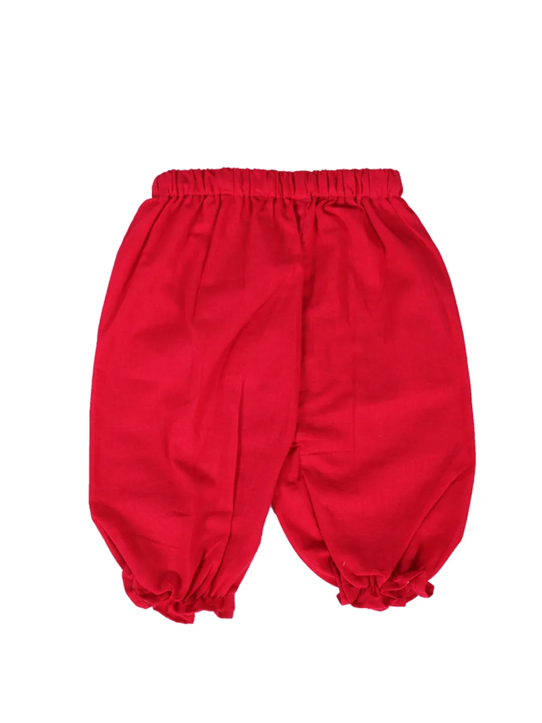 BownBee Infant Baby Girls Pure Cotton Top Harem with Headband and Booties - Red