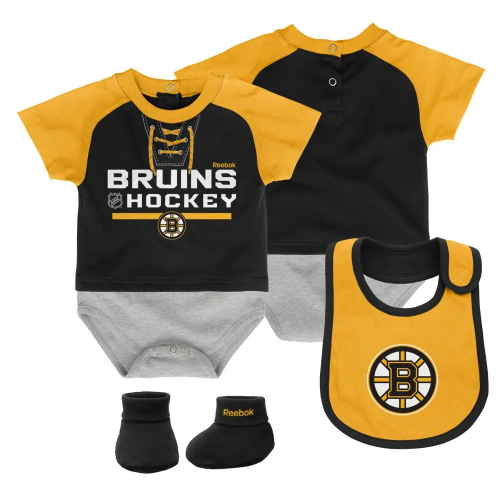 Bruins Baby Onesie, Bib and Bootie Set