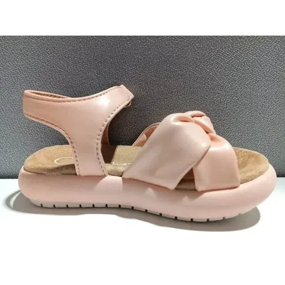 CAT & JACK - Little Girls Light Pink Pam Ankle Strap Footbed Sandals