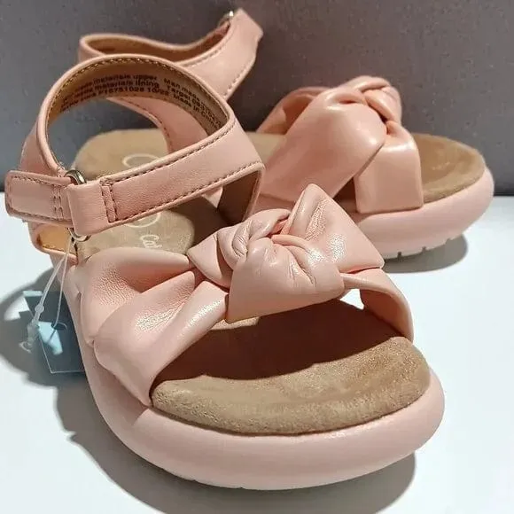 CAT & JACK - Little Girls Light Pink Pam Ankle Strap Footbed Sandals