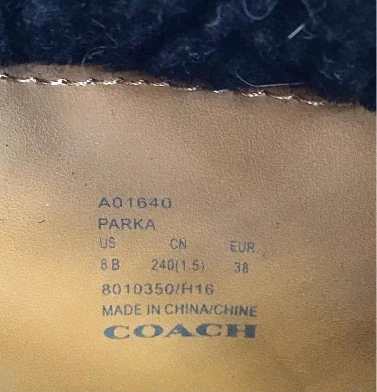Coach Women's Black Shearling Boots - Size 8B