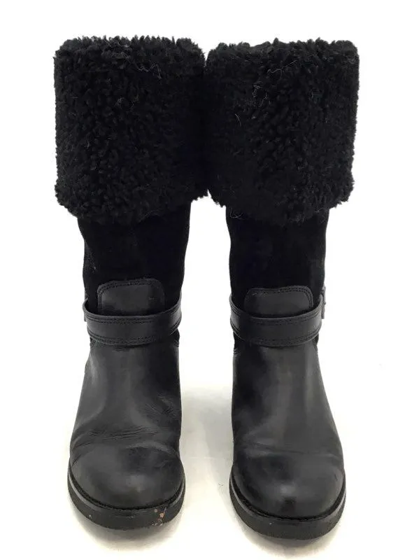 Coach Women's Black Shearling Boots - Size 8B