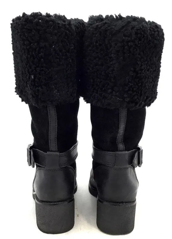 Coach Women's Black Shearling Boots - Size 8B