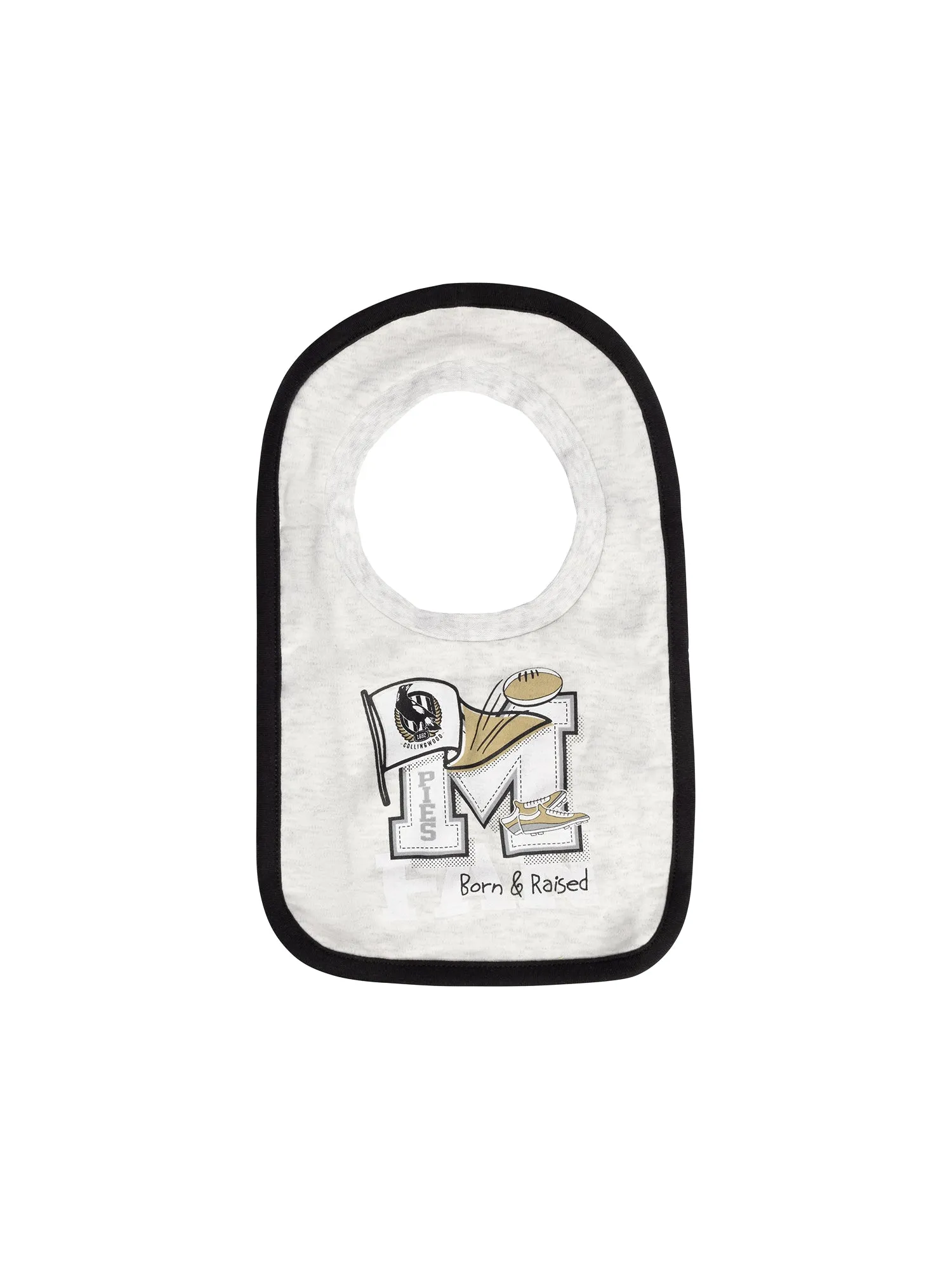Collingwood Magpies Baby Infants Footy Fan Romper Bib Booties Gift Set