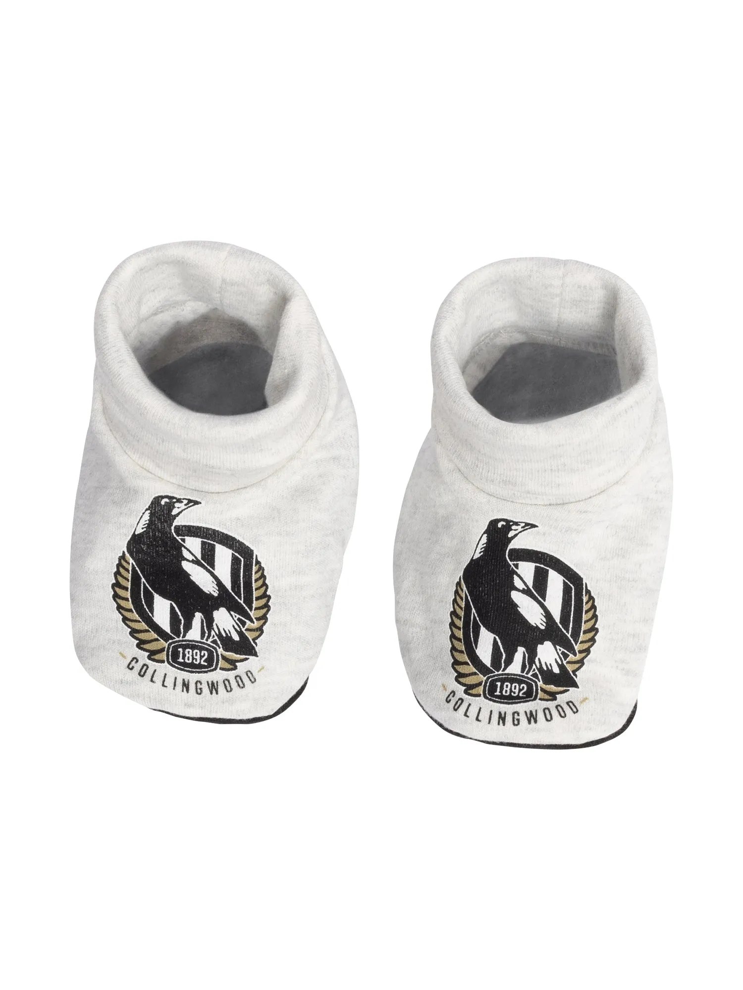 Collingwood Magpies Baby Infants Footy Fan Romper Bib Booties Gift Set