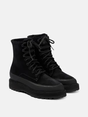 Dolomite shearling-trimmed suede ankle boots