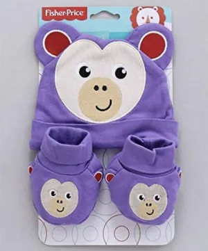 FisherPrice Baby Cap and Booties Set (Purple)