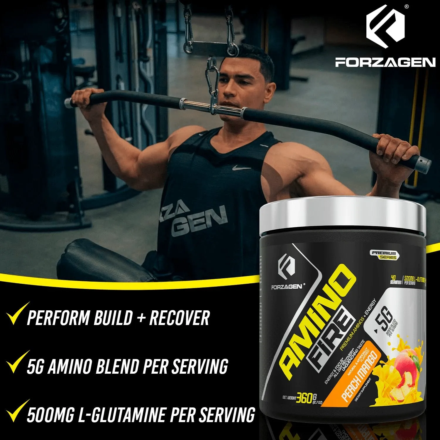 Forzagen Amino Fire Essential BCAAs   Pre Workout Energy