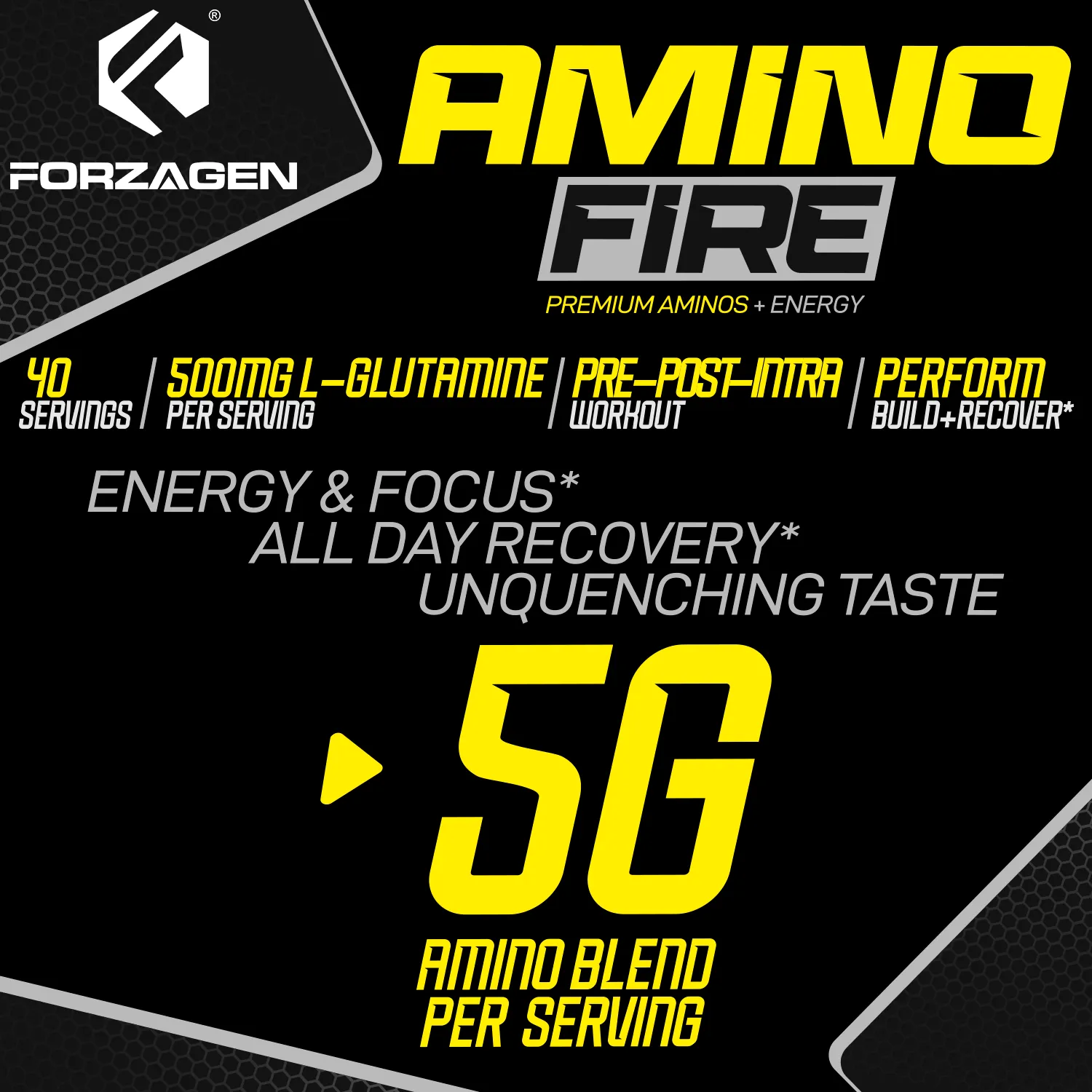 Forzagen Amino Fire Essential BCAAs   Pre Workout Energy