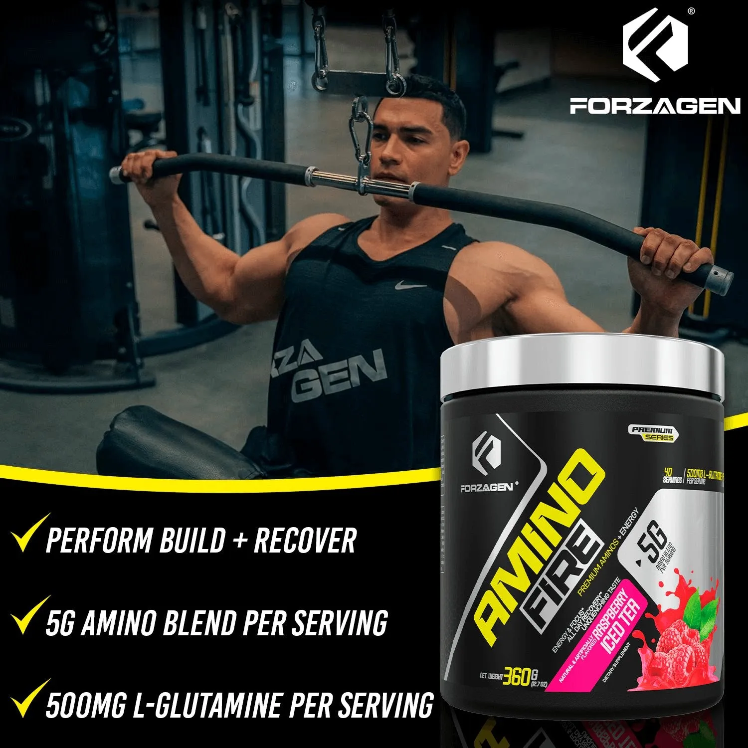 Forzagen Amino Fire Essential BCAAs   Pre Workout Energy