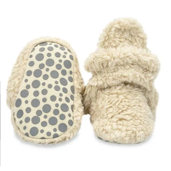 Furry Gripper Baby Bootie - Oat