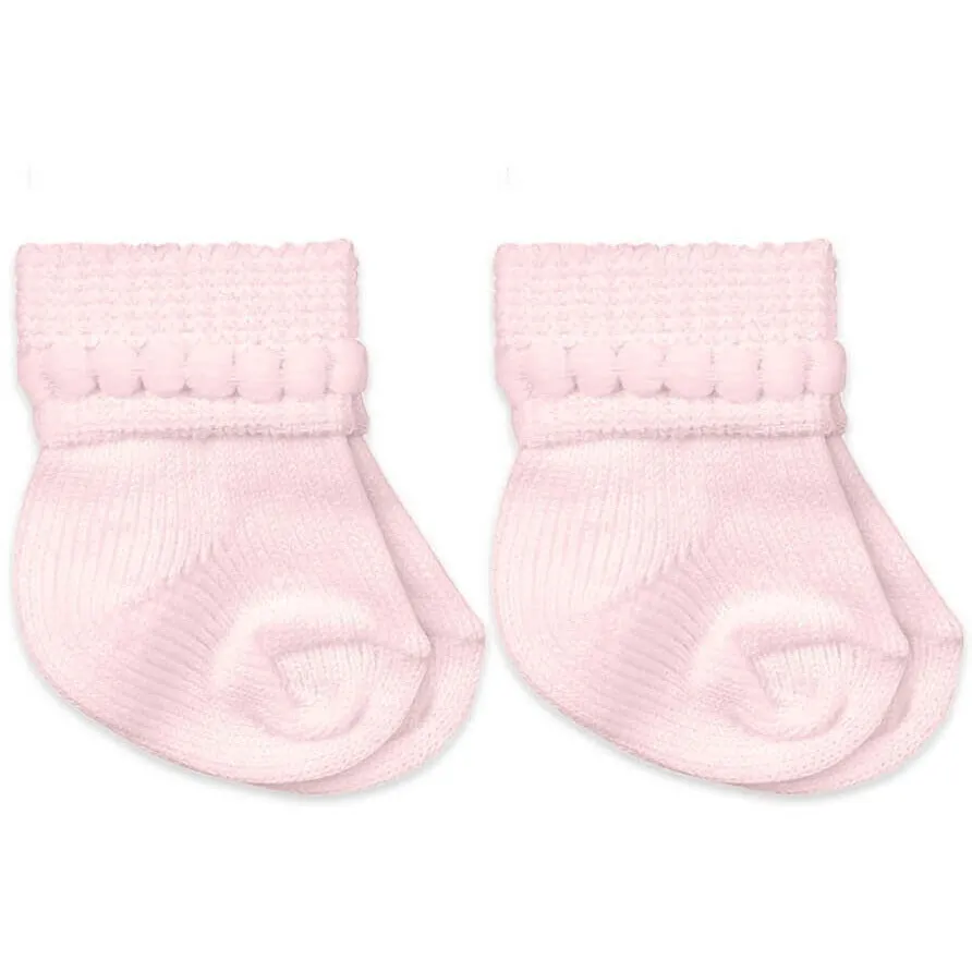 Girls Bubble Bootie No Kick Socks - Pink