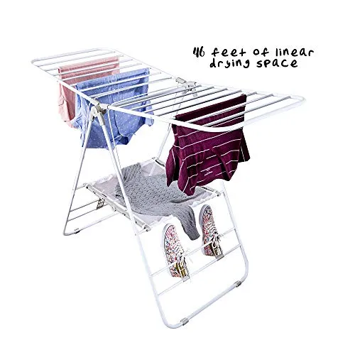 Honey-Can-Do Heavy Duty Gullwing Drying Rack, White Metal