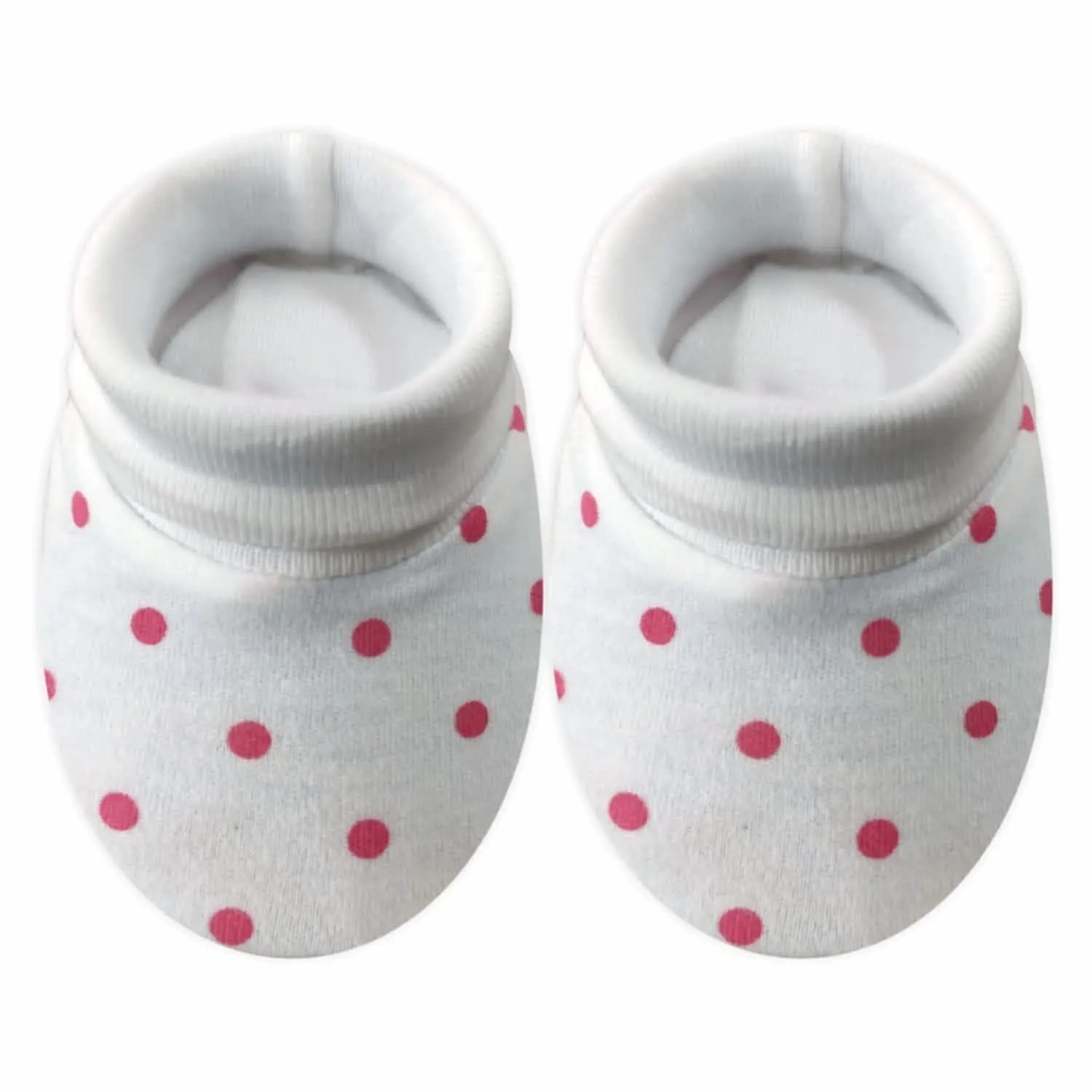 KIDS AND BEBS New Born Baby Mitten And Booties Set ( dot pink )