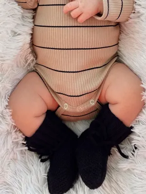 Knit Booties, Black