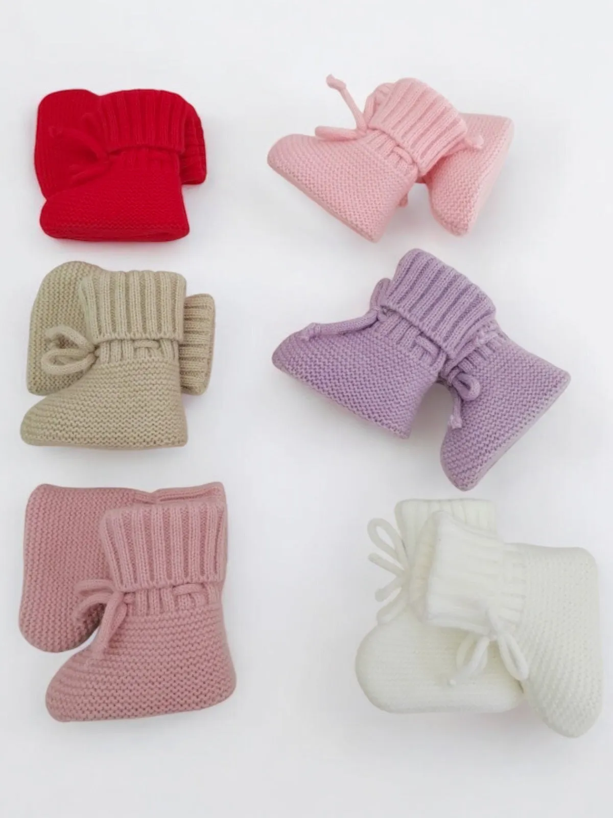 Knit Booties, Pink