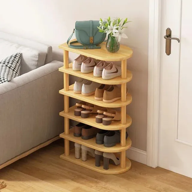 Multi-layer Space-Saving Corner Shoe Rack