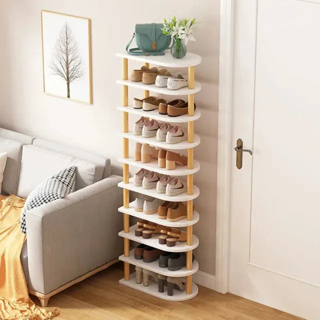 Multi-layer Space-Saving Corner Shoe Rack