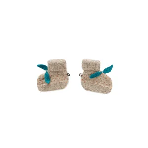 Oeuf Dot Booties Grey/Ochre
