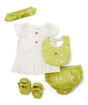 Parrot Green Blue Bird 5 pc. Set