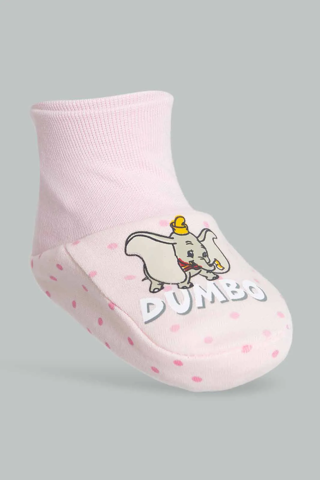 Pink Dumbo Mittens And Booties Set For Baby (2 Piece)