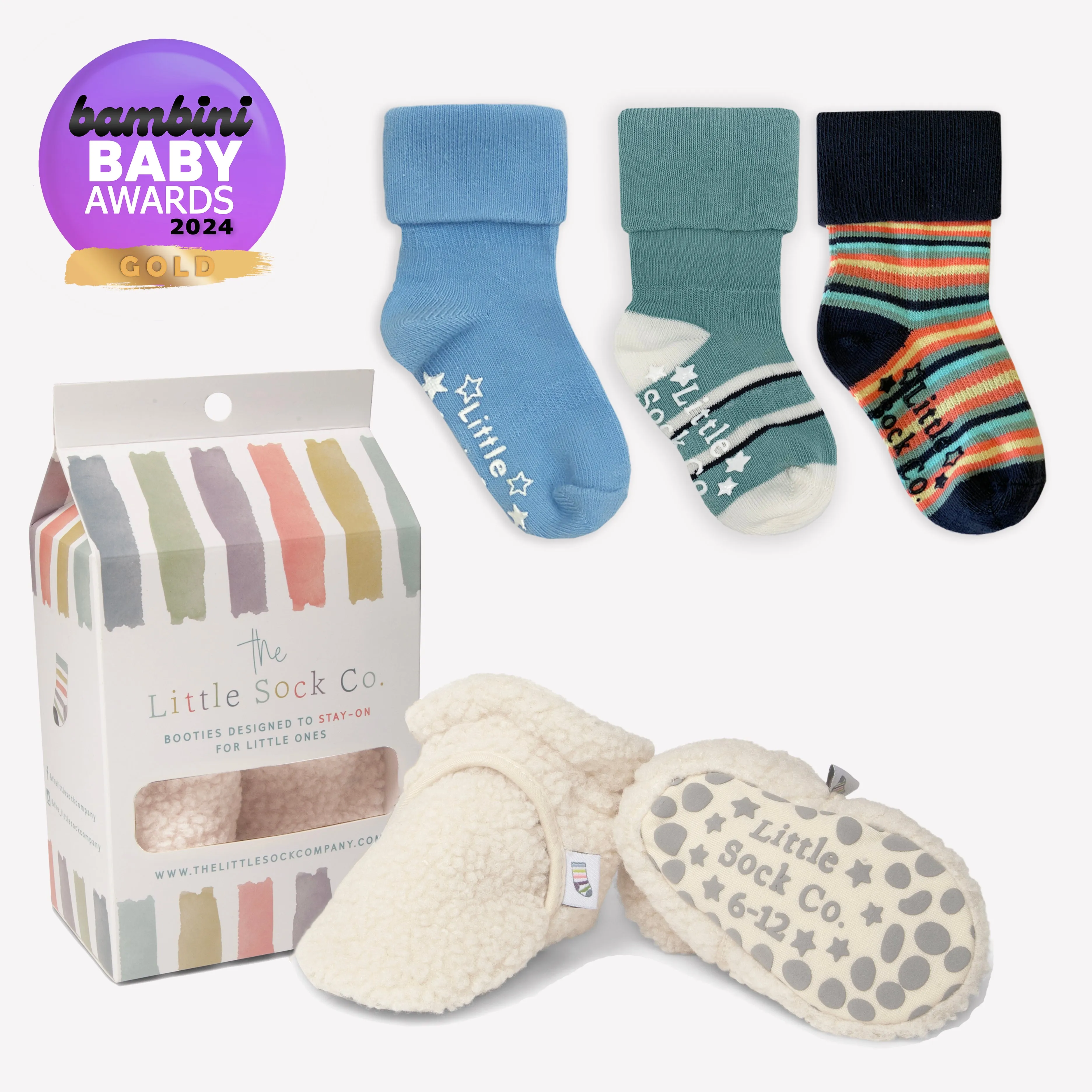 Polar - Stay-on, Non-Slip Booties - Cosy Borg Pram Slipper