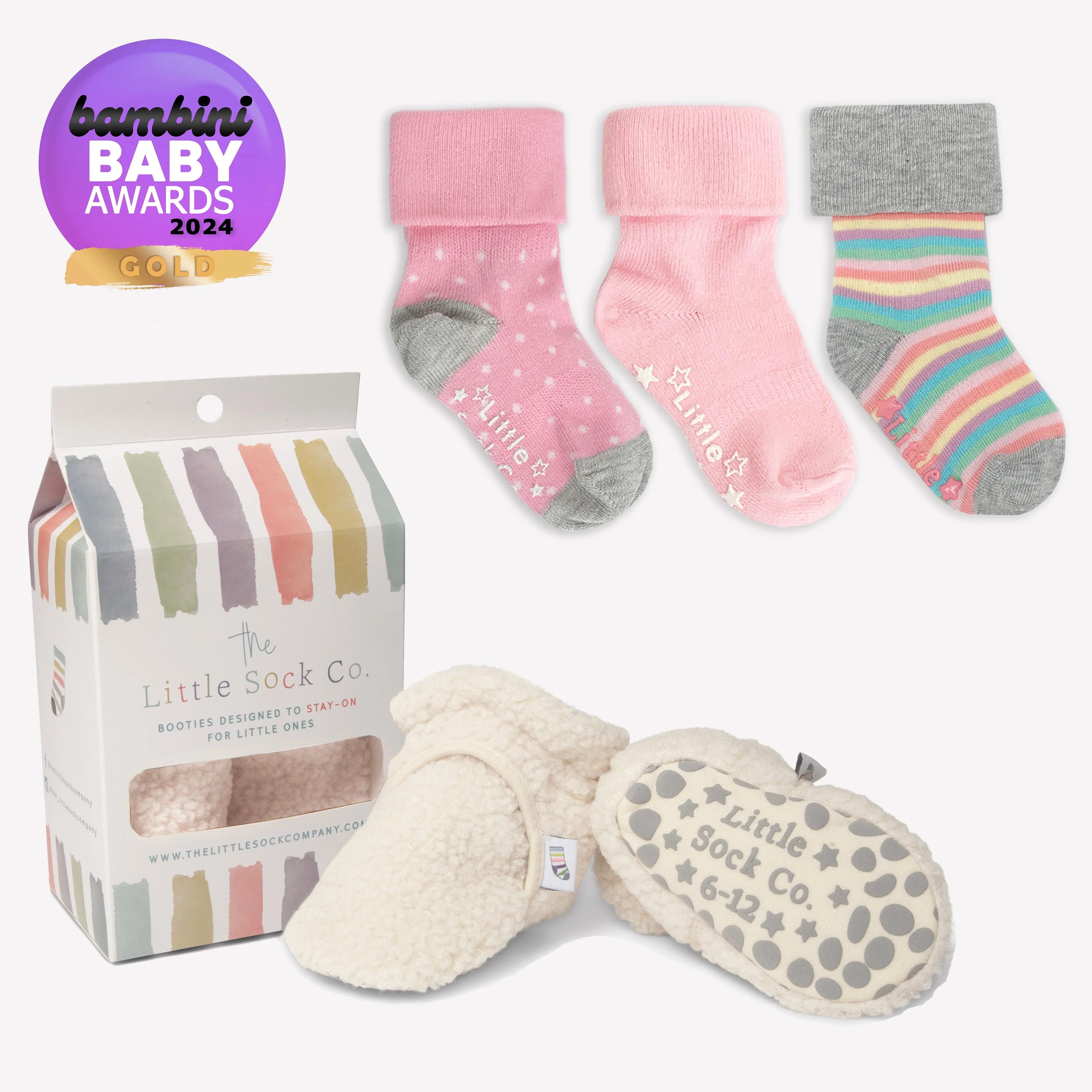 Polar - Stay-on, Non-Slip Booties - Cosy Borg Pram Slipper