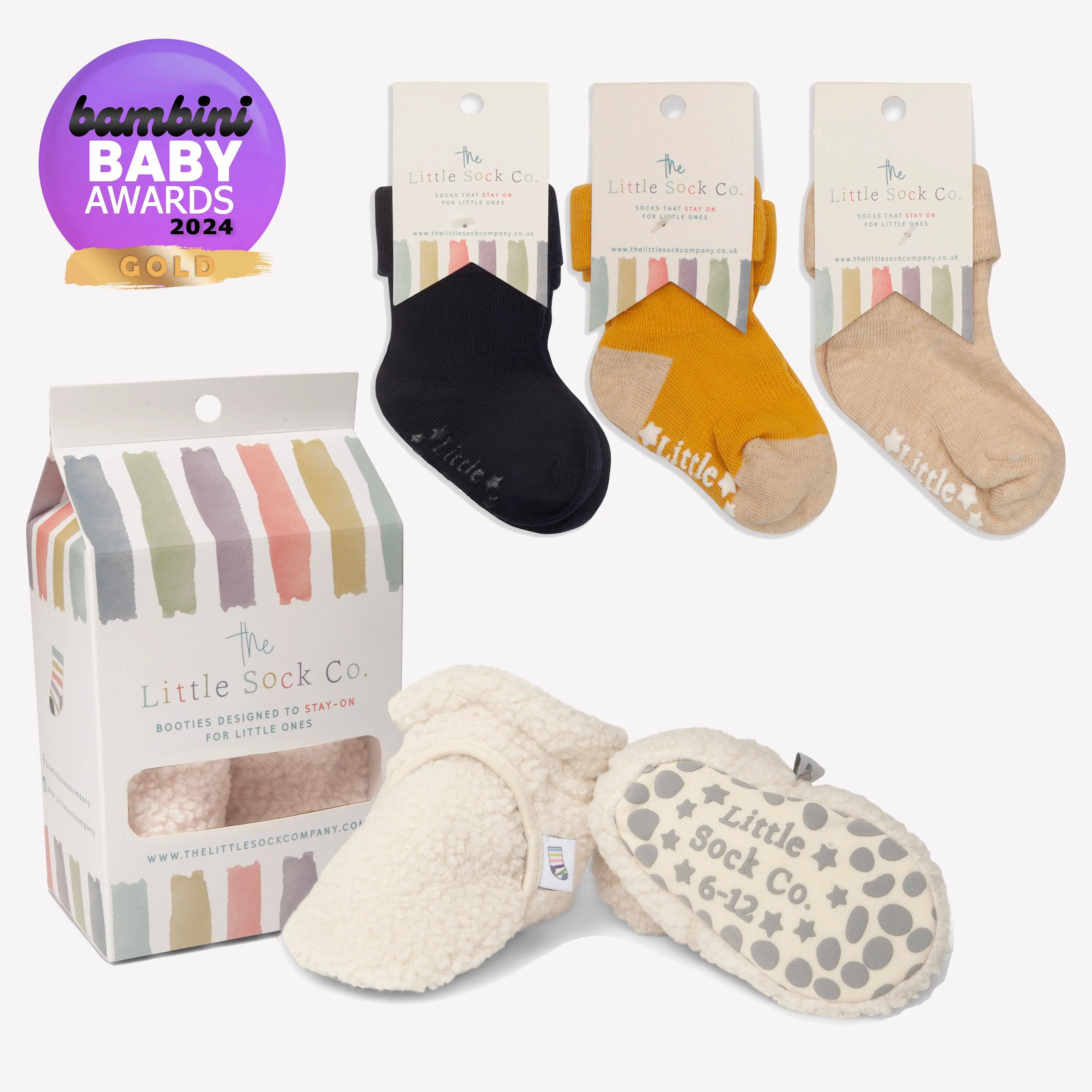Polar - Stay-on, Non-Slip Booties - Cosy Borg Pram Slipper