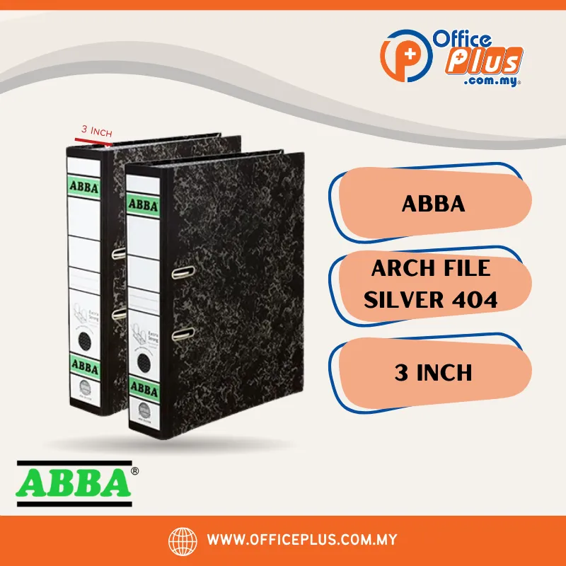 (PRE-ORDER) ABBA Lever Arch File 404 Silver 3"