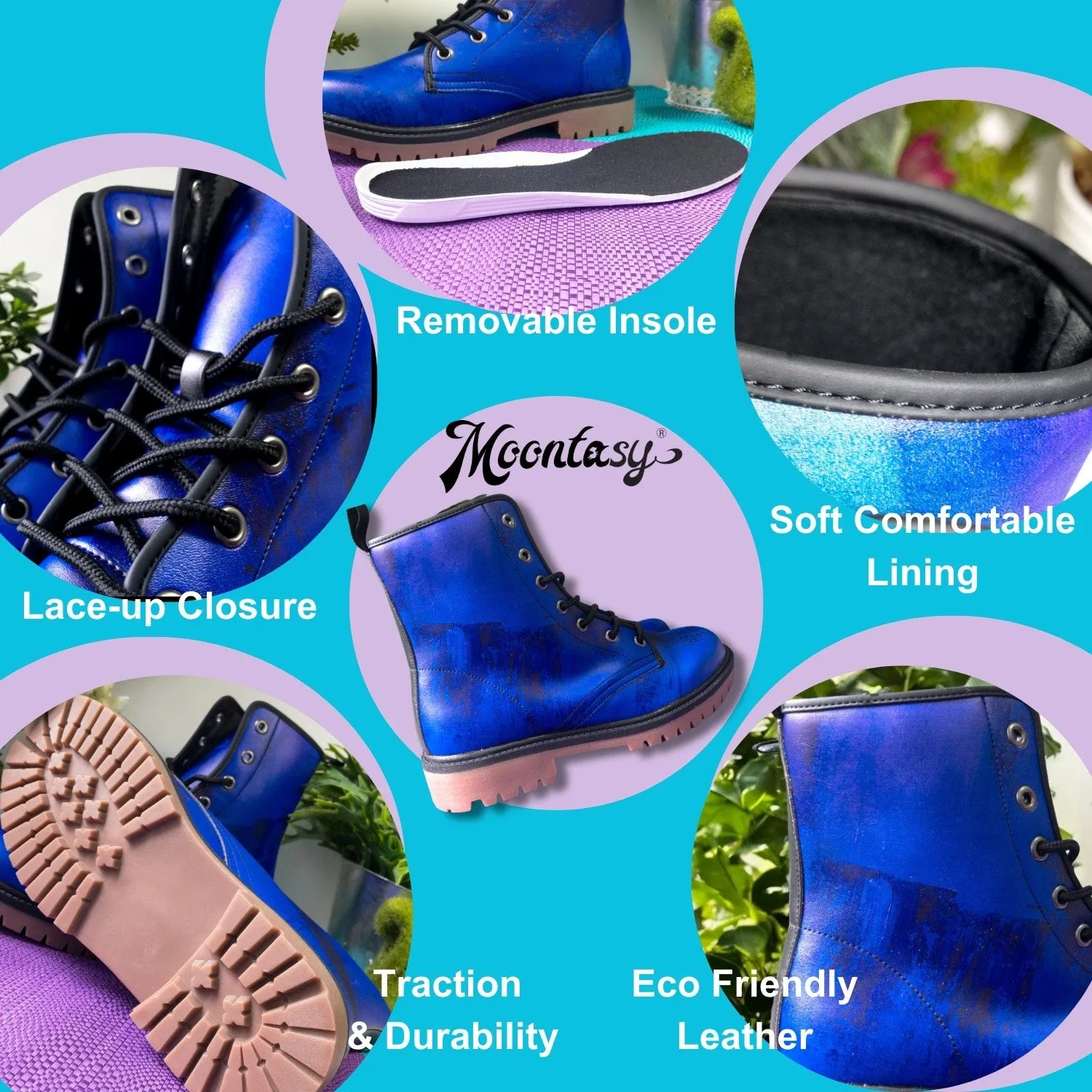 Royal Purple Combat Boots ( For Women and Men)