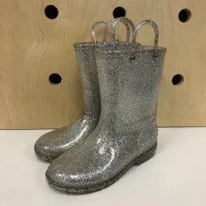 Silver Glitter Rain Boots