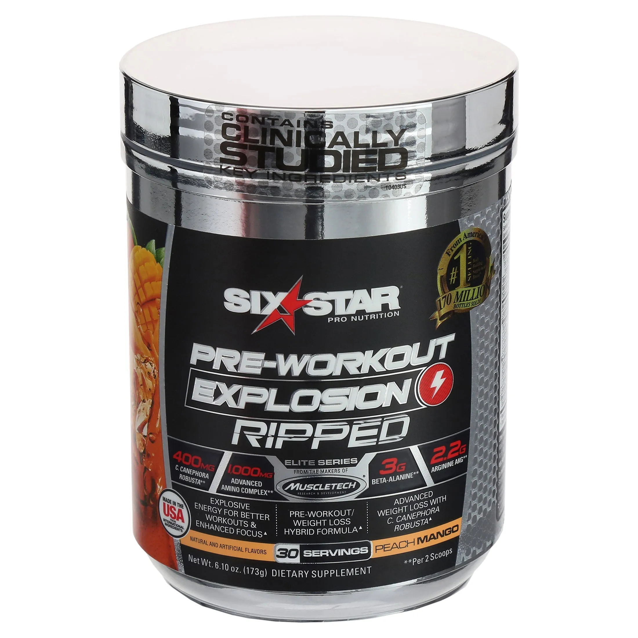 Six Star Pro Nutrition Ripped Pre-Workout   Weight Loss Powder