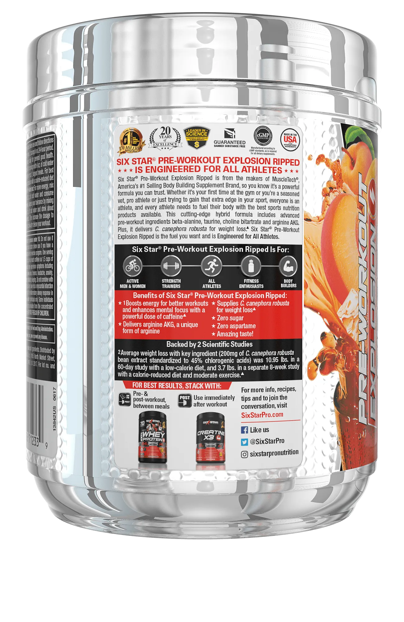 Six Star Pro Nutrition Ripped Pre-Workout   Weight Loss Powder