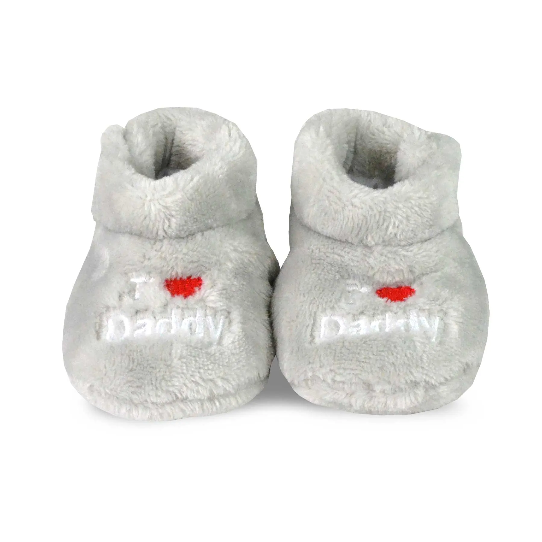 TeeHee Socks Baby Fleece Booties White/Grey 2-Pack (40000)