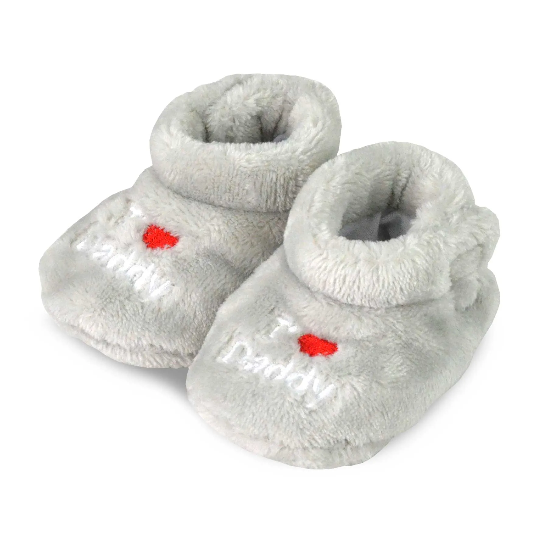 TeeHee Socks Baby Fleece Booties White/Grey 2-Pack (40000)