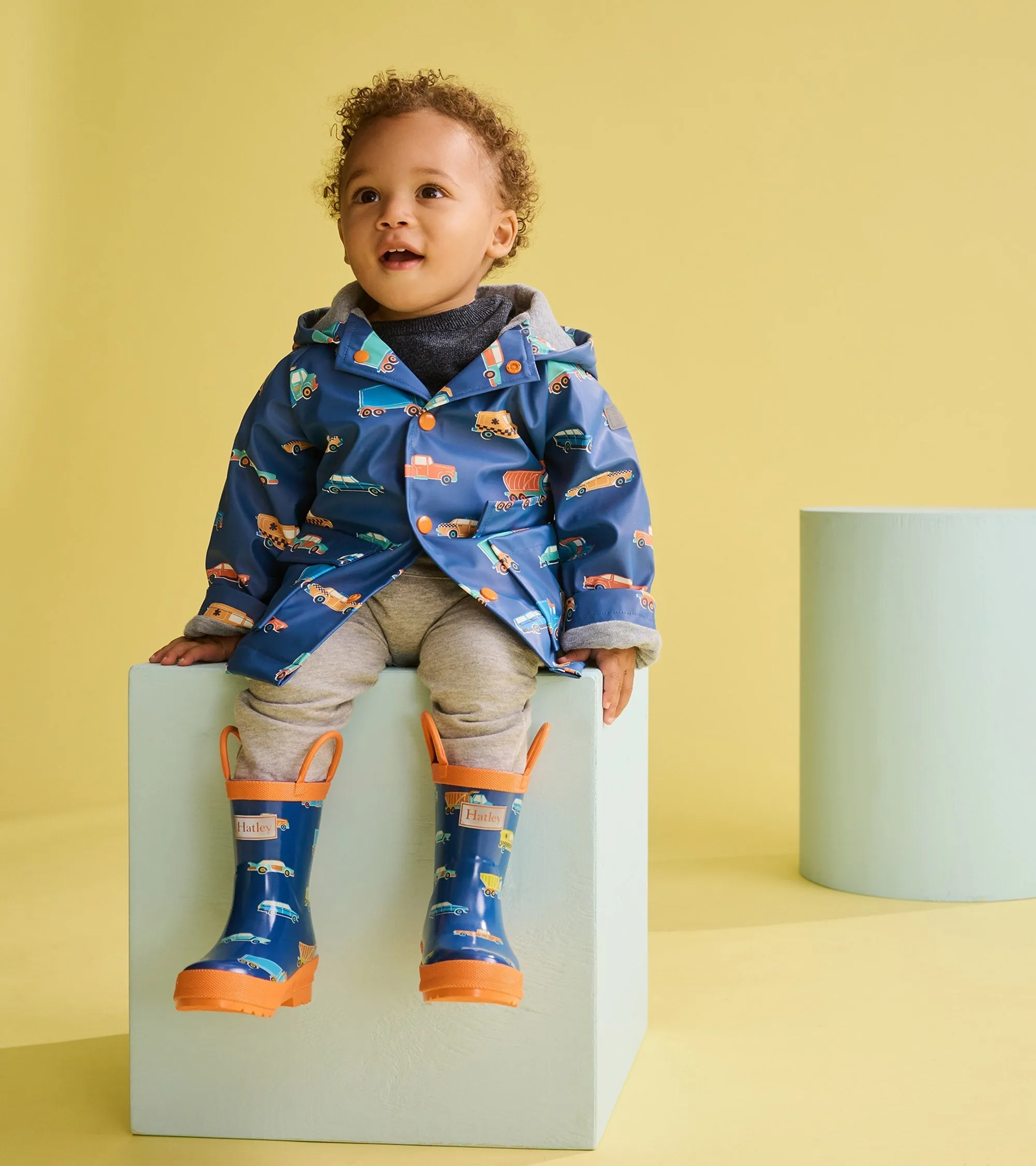 Toddler Boys Driving Cars Wellies