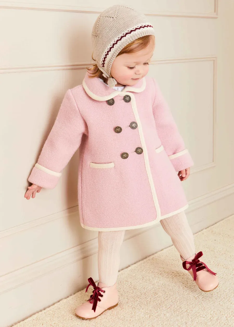 Velvet Ribbon Baby Booties in Pink (20-26EU)